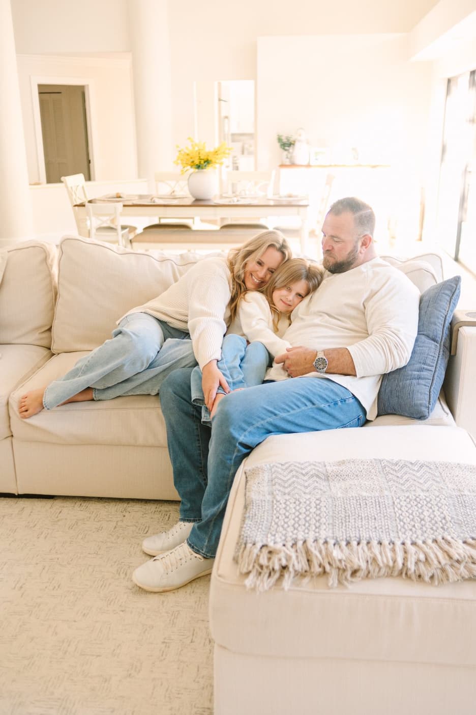 The founder with her husband Mike and daughter Harbor